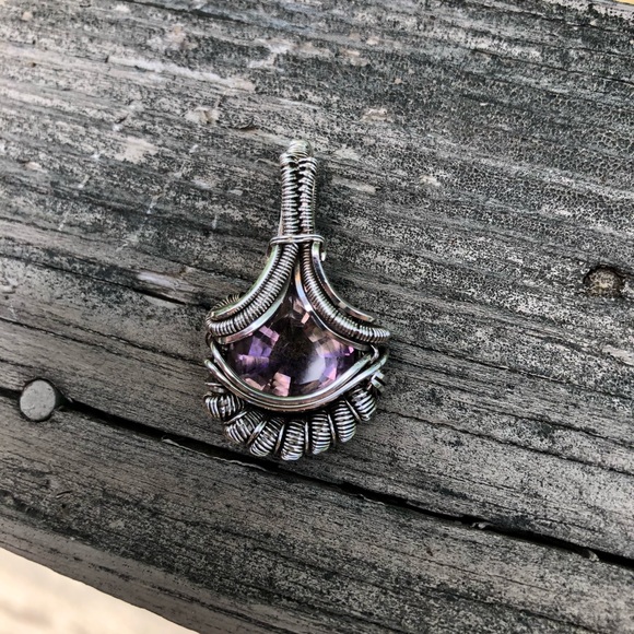 Sterling silver ametrine wire wrap - Picture 3 of 4